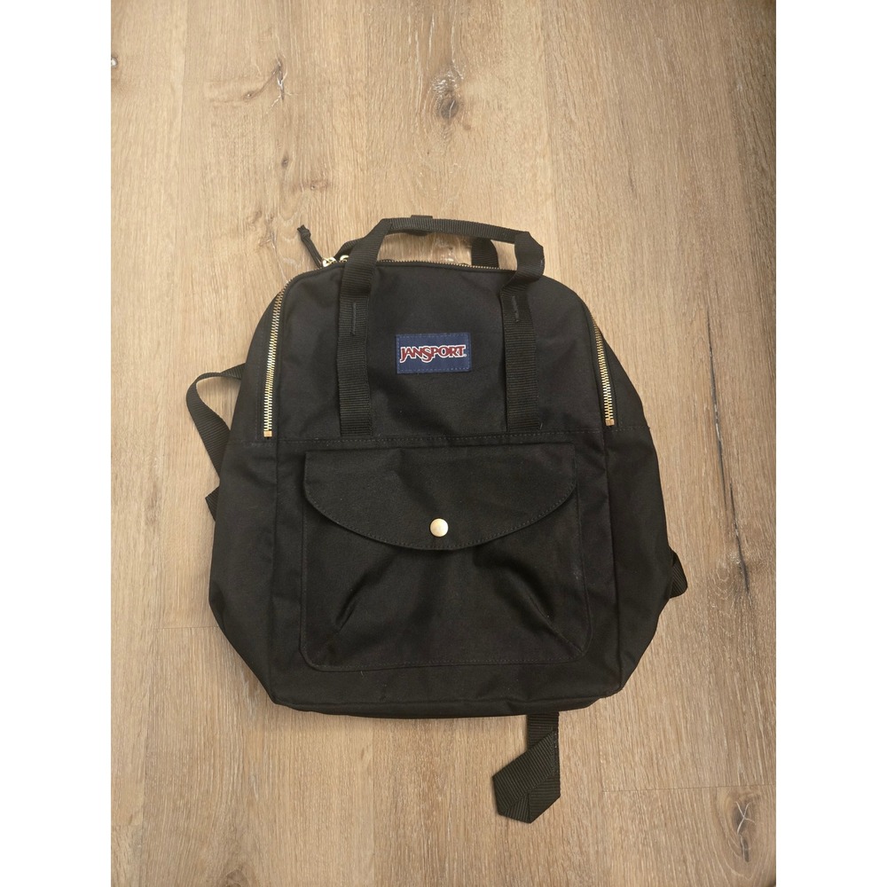 Jansport Marley Backpack Black Gold Zipper JS0A3C4M Womens Bag